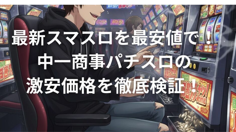 最新スマスロを最安値で！中一商事パチスロの激安価格を徹底検証